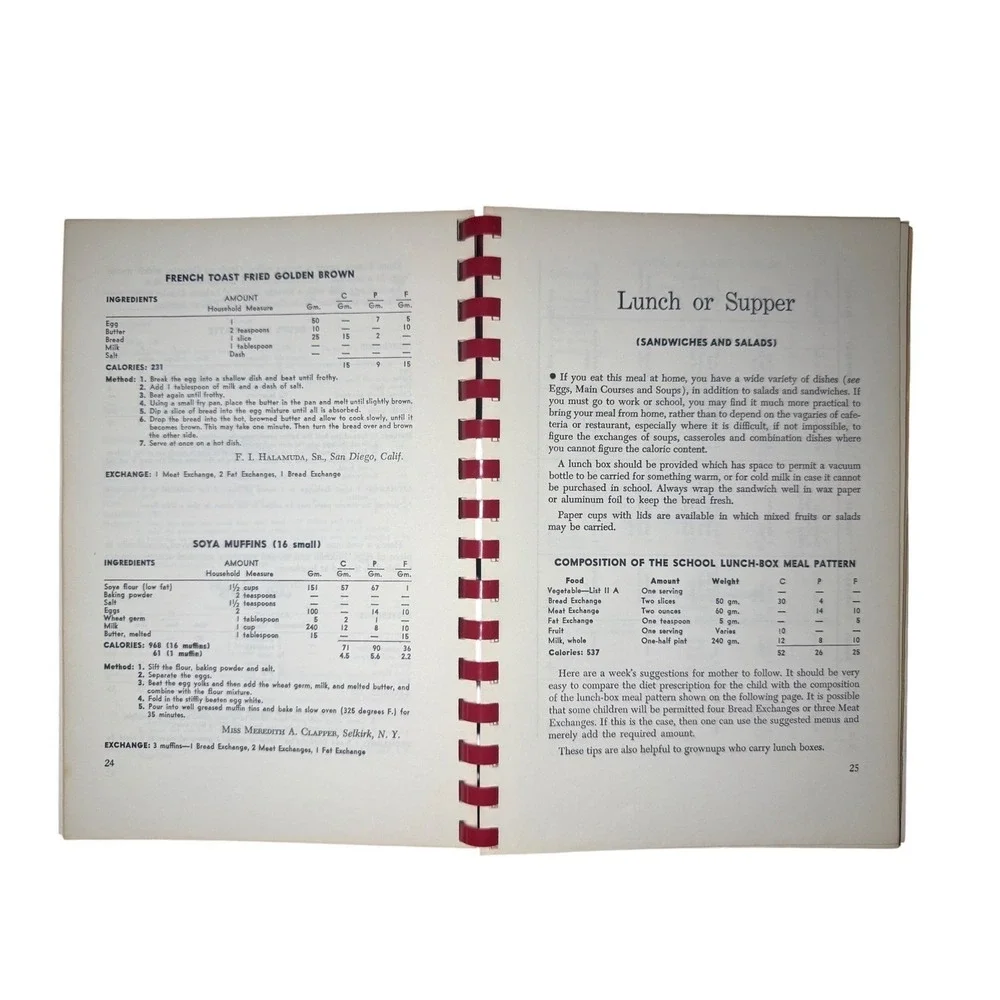 Vintage A Cookbook for Diabetics American Diabetes Association Spiral Book